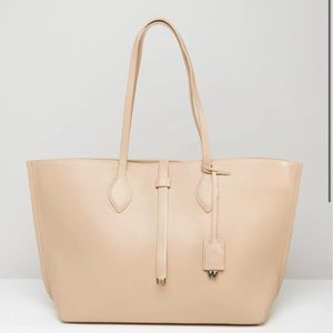 Whistles Regent Leather Tote Bag in Nude